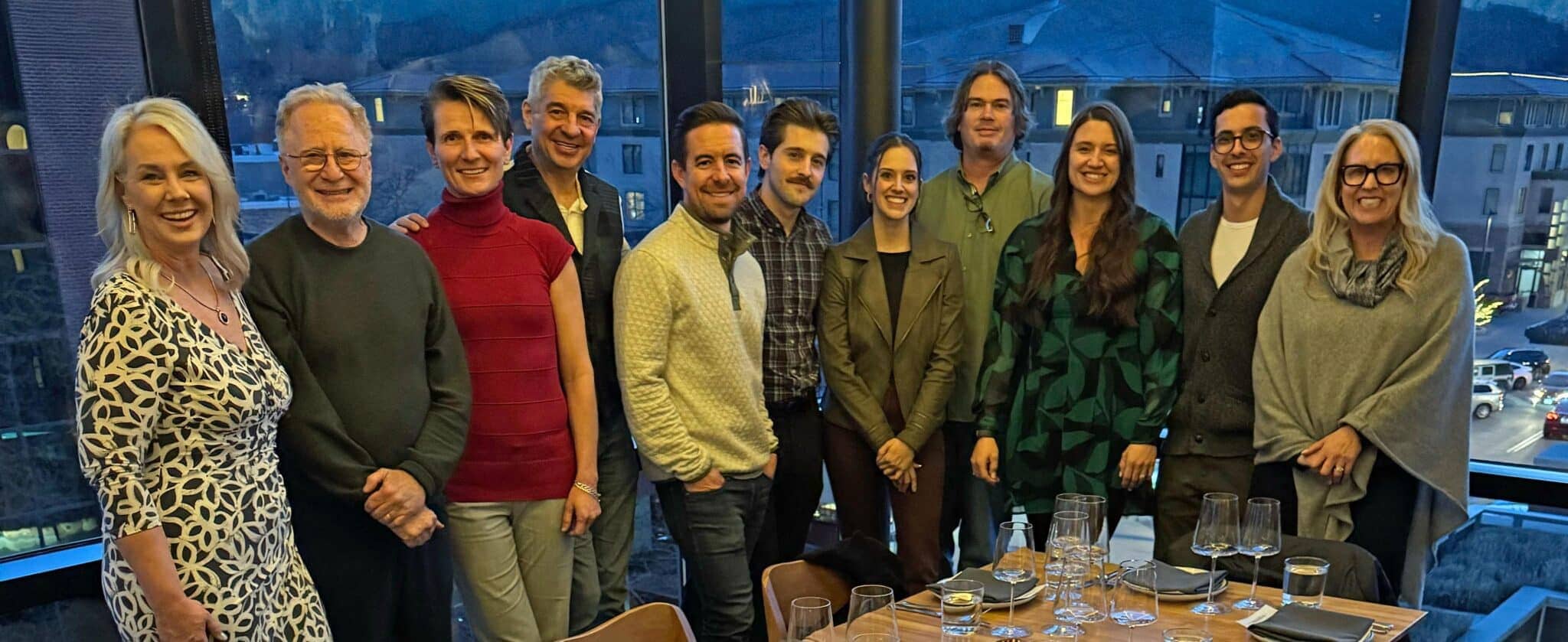 CCM team dinner in restaurant